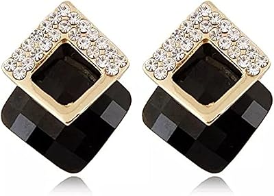 Crystal earrings gold plated 18 carats for women and girls of Shining Diva.. DIAYTAR NIGERIA: Where affordability and variety come together with nationwide 5-8 day delivery.