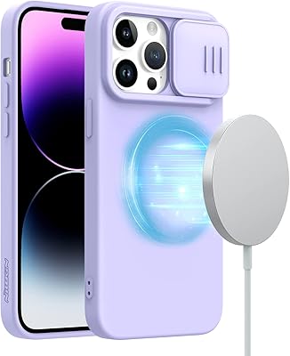 Nillkin Camshield Silk magnetic silicone protection shell for iPhone 14 Pro (Violet).. DIAYTAR NIGERIA connects your desires with reality through our affordable e-commerce platform and quick delivery.