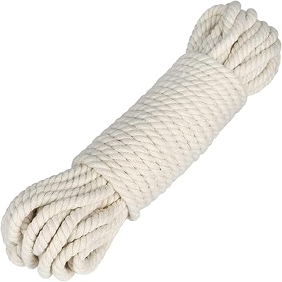 8 mm hand -made white cotton cotton rope made by hand from durable and long natural cotton for artisanal walls, hanging plants, ties, gardening and house decorations (8 mm x 20 m).. DIAYTAR NIGERIA delivers what matters - quality, affordability, and prompt nationwide shipping.