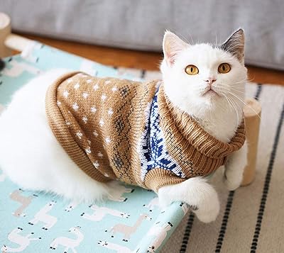 Evursua cat clothing, kitten sweater, small dogs, cats, winter clothes in warm knit, soft and very stretch, suitable for pets and female pets.. Discover unbeatable variety on DIAYTAR Nigeria — shop today, delivered this week.