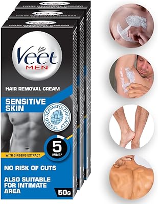 Veterinary depilatory cream for men, sensitive skin, 50 g each (pack of 3).. Shop with confidence at DIAYTAR NIGERIA, Nigeria's premier affordable e-commerce platform.