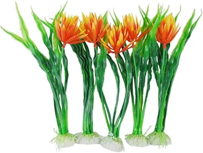 QTQGOITEM Plastic aquarium BUCECHALANDRA SP Orange Flower Flower 5 Pieces (Model: B00 604 2BB 0C3 51A).. DIAYTAR NIGERIA: Your partner in affordable shopping with nationwide delivery in just 5-8 days.