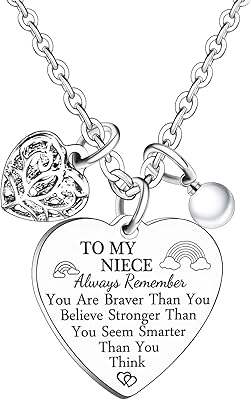 Niece necklace niece gifts from aunt uncle niece birthday gift pendant hearth hearts inspiring Christmas gifts for niece, stainless steel, without precious stones.. The best online shopping experience in Nigeria — DIAYTAR delivers it all.