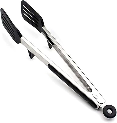 Stainless steel non -stick kitchen pliers with silicone support and tips, for the preparation of food and grills, 12 inch.. DIAYTAR NIGERIA: Where every search yields affordable results delivered promptly to your door.