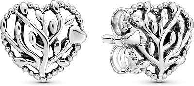 Women's earrings in sterling silver with a Mo's heart -shaped family tree.. Your everyday shopping companion, DIAYTAR NIGERIA offers unbeatable value with nationwide delivery.