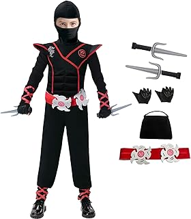 JSDRSK Luxury black ninja costume for children with plastic accessories Halloween ninja costume for boys and girls.. Affordable luxury and fast service — only on DIAYTAR Nigeria.