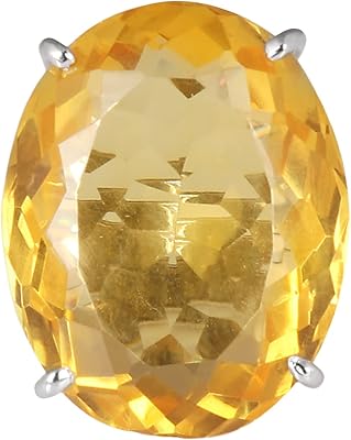 Yellow citrine oval ring 14.20 grams, ring with November Sterling Sterling 925 Birth Stone, Women's gift jewelry.. DIAYTAR NIGERIA combines affordability, variety, and convenience with nationwide delivery services.