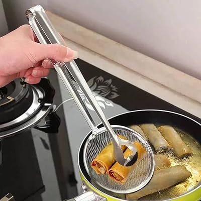 2 in 1 food colander with stainless steel spatula, oil colander for fried food, portable kitchen tools.. DIAYTAR NIGERIA: Empowering Nigerians with access to affordable products and reliable 5-8 day delivery.