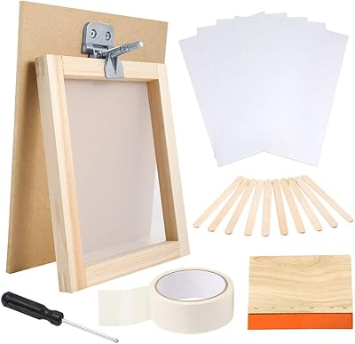 The Kaido screen printing kit for beginners, 27 pieces, includes an 8 "x 10" screen printing frame with 110 white grids, a butterfly hinge clip and screen printing tools.. DIAYTAR NIGERIA bridges the gap between desire and affordability with nationwide delivery in under 8 days.