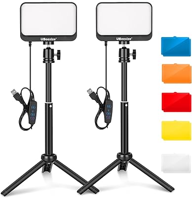 Ubisize photography lighting kit, 6000k LED video lamp with mini tripods and color filters for Table/Low angle photography, USB studio lamp for video recording and streaming games.. Shop for everything you need at DIAYTAR NIGERIA, with budget-friendly prices and quick delivery.