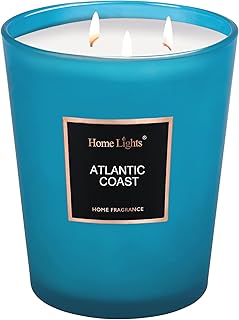Large scented candle in luxury pot, high quality 100% natural soy wax, 942 g, 3 wicks, long duration, very fragrant (Côte d'Azur).. DIAYTAR NIGERIA delivers affordability and convenience with every purchase, shipped within the week.