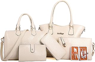 Luxury leather 6 pieces/Fashion set women Large capacity combination Bag Bag bag shoulder bag shoulder bag card and wallet bag and wallet.. Shop with confidence at DIAYTAR NIGERIA, Nigeria's premier affordable e-commerce platform.