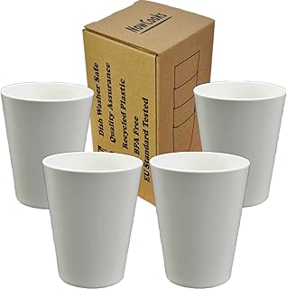 Reusable recycled plastic cup 300 ml Lot of 4 ideal for holidays.. Shop efficiently from anywhere with DIAYTAR NIGERIA's comprehensive platform and quick delivery options.