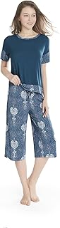 Ink+Ivy Set Sweet and breathable casual pajamas with short sleeves and Capri pants for women in Ink+Ivy.. Affordable online shopping is just a click away with DIAYTAR Nigeria.