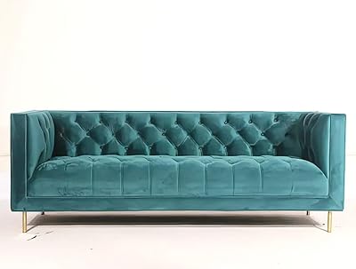 Modern Italian living room furniture, fabric sofa, 3 -seater wedding sofa, white velvet sofa (turquoise).. Shop with confidence at DIAYTAR NIGERIA, enjoying competitive prices and delivery within 8 days.