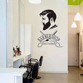 Removable wall sticker for hair salon, AY1121 (42 x 64 cm, black) window decoration sticker).. Looking for quality and speed? You’ll find both at DIAYTAR Nigeria.