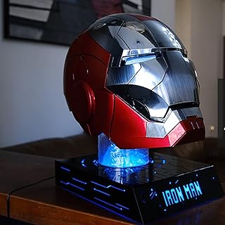 Iron Man MK5 electronic helmet with Bluetooth speaker support and color-changing light base (optional), Marvel 1: 1 portable headset, voice control with electrical opening and closure with touch sensor, A.. Discover why millions choose DIAYTAR for affordable online shopping with delivery in just 5-8 days.