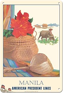 Travel poster Manille Philippines American President Lines Kautz C.1961 Artistic printing 8 x 12 inch Multi mTSA8981 tin panel.. Your budget-friendly online marketplace, DIAYTAR NIGERIA delivers a world of products in just 5-8 days.