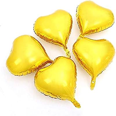 5 pieces/Lot Ballons Heart with Helium Golden Wedding Balloon Balls 18 "Palos prenatal festive decoration.. Nigeria’s trusted store online — DIAYTAR Nigeria never disappoints.