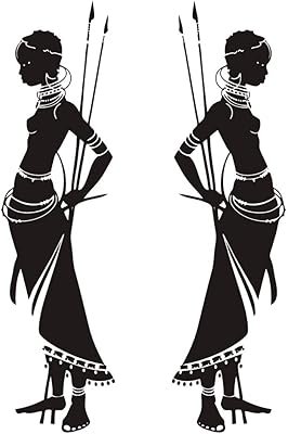 Household items, two African women, removable wall stickers, living room, bedroom, children's interior decoration, WS71 waterproof vinyl stickers (black, length 100 cm).. DIAYTAR NIGERIA connects Nigerians with quality products at affordable prices, delivered in 5-8 days nationwide.