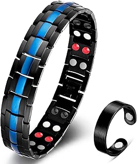 Vizmag magnetic bracelet for men, magnetic therapy to relieve arthritis and carpal pain, titanium steel, super power, double magnet 3500 gauss, 4 articles, healthy jewelry, gift.. DIAYTAR NIGERIA: Bringing quality products to your doorstep at prices that won't break the bank.