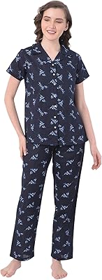 Chemise et pyjama print me pretty button me up pour femme (ls0385e08_blue_m), bleu, m.. DIAYTAR NIGERIA delivers more than expected with our extensive catalog and 5-8 day delivery service.