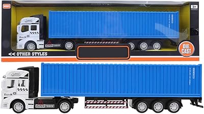 Truck toy Detachable simulation container 1:48, Truck model toy to be pulled, easy to use, birthday gifts (blue truck).. Fast delivery, fair prices, and full variety — only on DIAYTAR Nigeria.