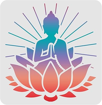 Fingrinspear Buddha stencil for manual work, 11x11 inches, painting, reusable Buddha stencil, Lotus Buddha stencil, wood painting, floor, wall, canvas.. Experience the power of choice with DIAYTAR NIGERIA's extensive catalog delivered within the week.