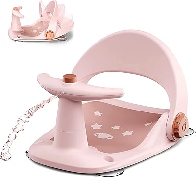 U-Home baby bath seat, Bathtub for infants from 6 to 36 months old, gentle non-slip carpet, adjustable backrest support, safe suction cups (pink).. DIAYTAR NIGERIA: Putting quality products within reach of every Nigerian through our affordable marketplace.