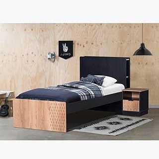 Simple bed intelligent home box with jordan storage headboard, size 219.5 x 100 x 95 cm, black/brown.. Experience convenient online shopping on DIAYTAR Nigeria — wide selection and affordable delivery.