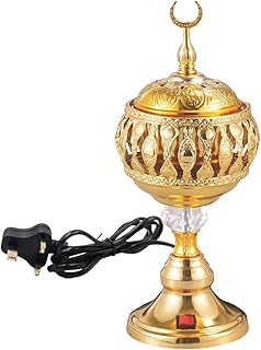 Bosidine electric incense burner with oud scent, gold/silver color-WF-116-G (gold).. Save time and money with DIAYTAR Nigeria’s online store.