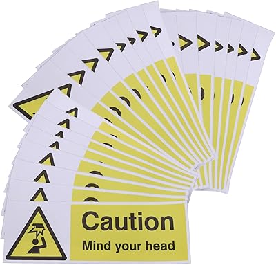 20 pieces Watch out for your head self-adhesive sticker 30x10 cm PVC sign label.. DIAYTAR NIGERIA transforms online retail with unbeatable prices and consistent delivery timeframes.