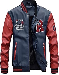 Decreeed jacket with high collar in imitation leather for men, adjusted cut, black coat.. DIAYTAR NIGERIA: Connecting Nigerians with their needs through affordable prices and 5-8 day shipping.