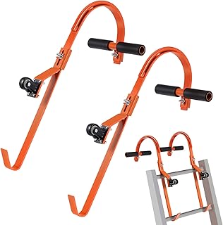 2 hooks of robust ladder with roof scale on wheels to reach the steep ceilings quickly and easily with a hook of t -shaped rubber ladder to prevent ladder fixations.. DIAYTAR NIGERIA: Where shopping meets satisfaction with affordable prices and prompt delivery services.