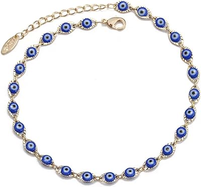 Blue eye an ankle bracelet filled with 18 carat gold, metal, without stones.. Experience the future of online shopping with DIAYTAR NIGERIA's extensive product range and competitive pricing.