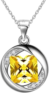 Necklace with lonely pendant with birth stone for women and girls, in Sterling 925 silver, 12-month personalized jewelry for birthday, wedding, engagement, Valentine's Day, Christmas, jewelry gift.. DIAYTAR NIGERIA delivers affordability and convenience to your doorstep within 8 days of purchase.