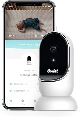 Intelligent Baby Owlet Cam instructor - HD video monitor with camera, wide angle lens, audio and background sound, encrypted wifi, notifications of movement and sound, humidity, room temperature, night vision, bidirectional conversation.. With DIAYTAR Nigeria, your wishlist becomes reality, fast.