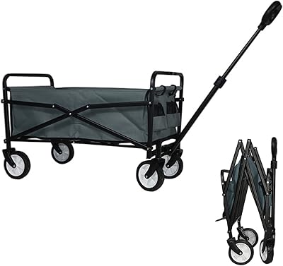 Handle foldable shopping cart, adjustable beach cart, for shopping, outdoor photography, fishing, campsite (gray).. DIAYTAR NIGERIA: Your gateway to affordable shopping with thousands of products delivered nationwide.