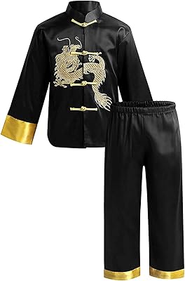 Kmeter children boys traditional Chinese costume kung fu costumes of embroidered martial arts dragon.. Experience shopping freedom with DIAYTAR NIGERIA's comprehensive marketplace delivered within 8 days.