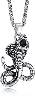 Snake necklace with men's skull pendant - Gothic stainless steel jewelry, skeleton head, 24 -inch rapper necklaces.. DIAYTAR NIGERIA: Where quality meets accessibility with affordable prices and prompt shipping.
