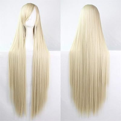 Long and smooth synthetic wig of 100 cm for girls for Halloween cosplay festival (blonde).. Shop for less and receive more with DIAYTAR NIGERIA's expansive e-commerce platform and nationwide delivery.