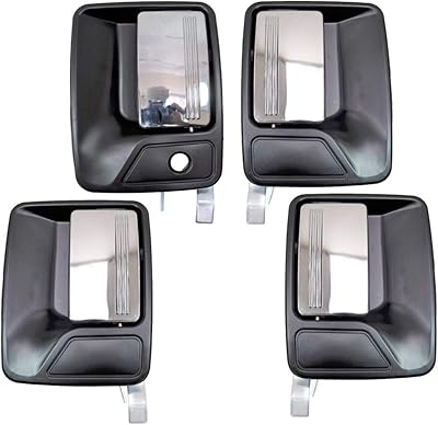 PT Auto Warehouse FO -3524MP -QPK - Outdoor exterior door handle, chrome lever with black case - left/right rear, batch of 4.. DIAYTAR NIGERIA combines affordability with convenience, delivering your purchases within 5-8 days.