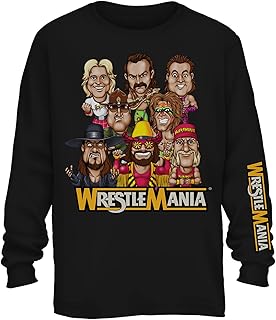WWE WWF Legends WrestleMania t-shirt-T-shirt with long sleeve champion.. Shop smarter with DIAYTAR Nigeria — affordable prices and a wide product range delivered in just 5 to 8 days.