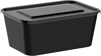 Cosmoplast 1000 ml Set of 10 black containers for microwaves with transparent lids.. DIAYTAR NIGERIA delivers more than products - we deliver affordable shopping satisfaction nationwide.