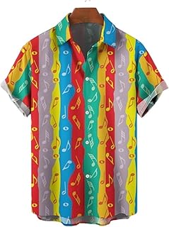 Yeskit short sleeves for men, summer collar with stripes symbol of music with high large digital printing shirt (size: s).. With DIAYTAR Nigeria, you can browse through thousands of items at the best prices. Place your order today and receive it in less than a week.
