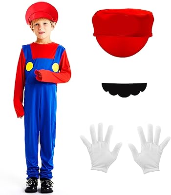 Kitimi Kids Mario Costume, Super Mario costume with body, Luigi hat, pants and gloves, Halloween carnival cosplay costume for boys girls adult adults adults.. Your go-to destination for affordable online shopping, DIAYTAR NIGERIA delivers in under 8 days.
