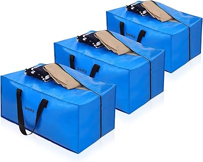 Extra wide storage bags Bells [Lot of 3] Waterproof moving bags with solid handles, moving packaging supplies for the essentials of university dormités, replacement moving box (blue, 74 x 33 x 38 cm).. DIAYTAR NIGERIA puts thousands of products at your fingertips with affordable prices and delivery within a week.