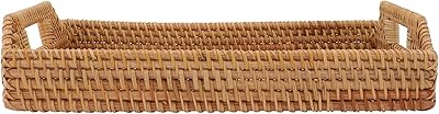 Hand-woven rectangular service tray with handles, decorative rattan service tray, service tray, footbed tray for breakfast, drinks, snacks, coffee table.. Why shop anywhere else? DIAYTAR Nigeria has it all, at prices you’ll love.