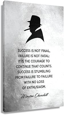Winston Churchill supervised poster with success quotes, wall decoration, positive impressions, motivation wall art, black and white images on bedroom for bedroom, Tatquk 30.5 x 45.7 cm box.. DIAYTAR NIGERIA: Where affordability meets variety in Nigeria's most comprehensive online marketplace.