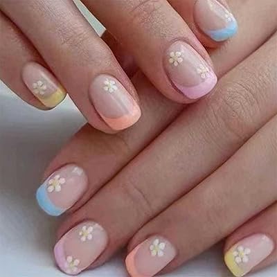 Hcanler Square Press On False Nails, Short Acrylic False Nails for Women and Girls, 24 pieces.. DIAYTAR NIGERIA brings affordable products to every doorstep with our reliable 5-8 day shipping.